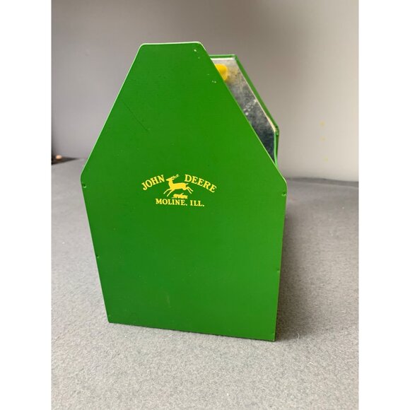John Deere Green Metal Utensil Caddy with Wooden Handle - Picture 3 of 9